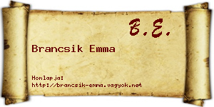 Brancsik Emma névjegykártya